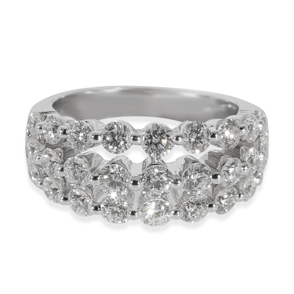 Roberto Coin 3 Row Diamond Ring in 18K White Gold 1.5 CTW